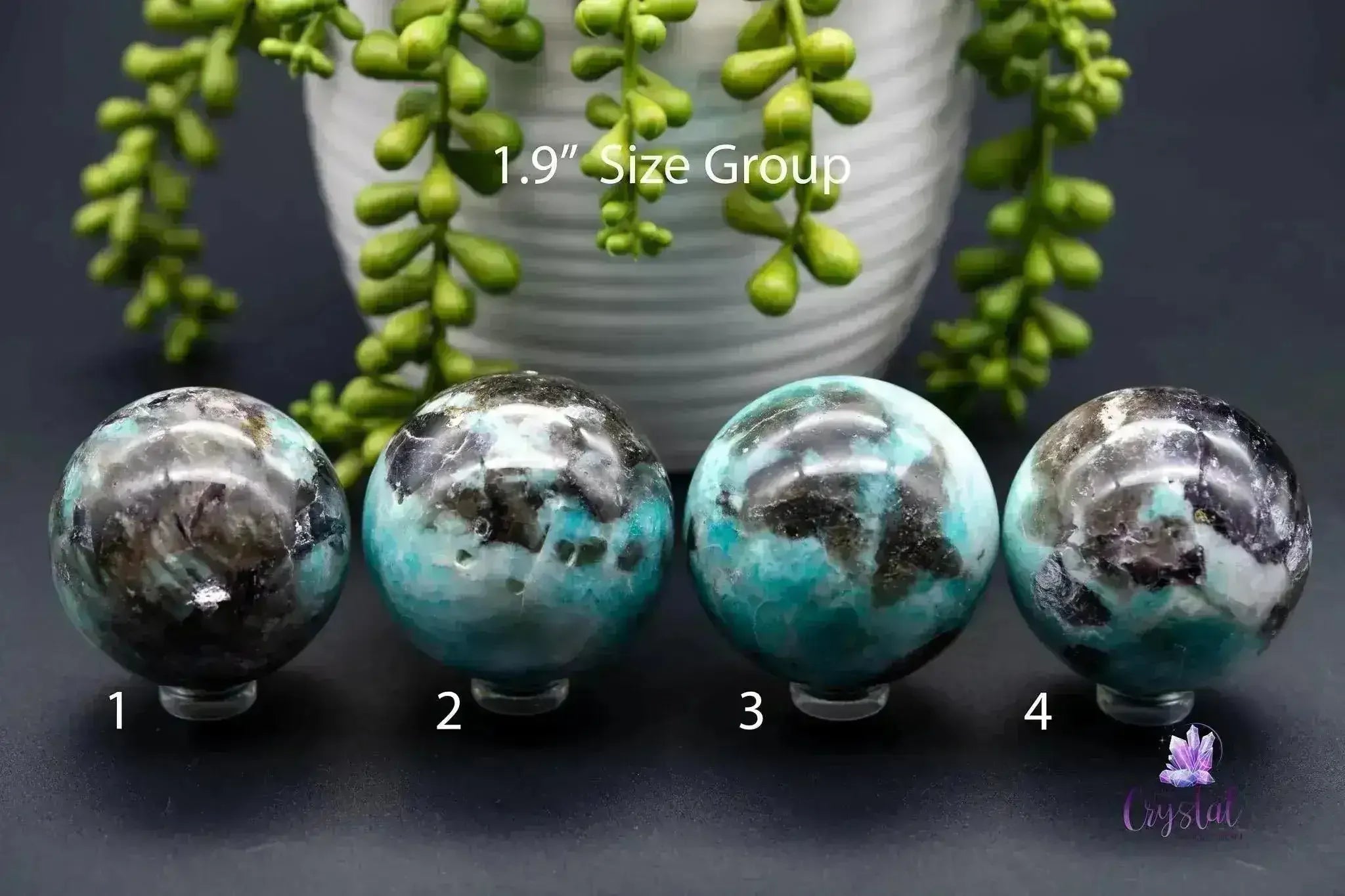 Amazonite with Smoky Quartz Sphere - 1.9" - My Crystal Addiction