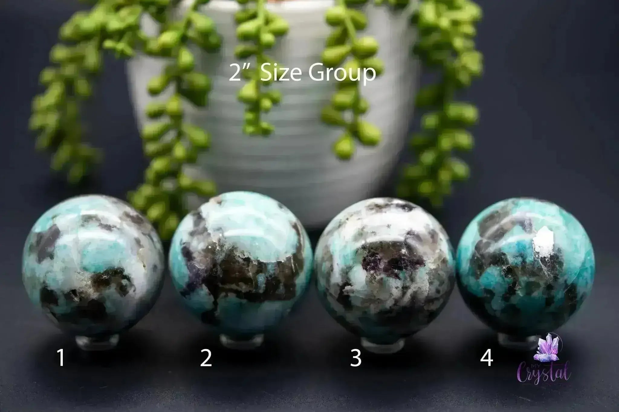 Amazonite with Smoky Quartz Sphere - 2.0" - My Crystal Addiction