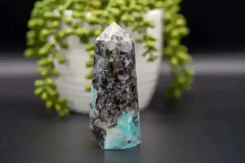 Amazonite with Smoky Quartz Tower 4.5" - My Crystal Addiction