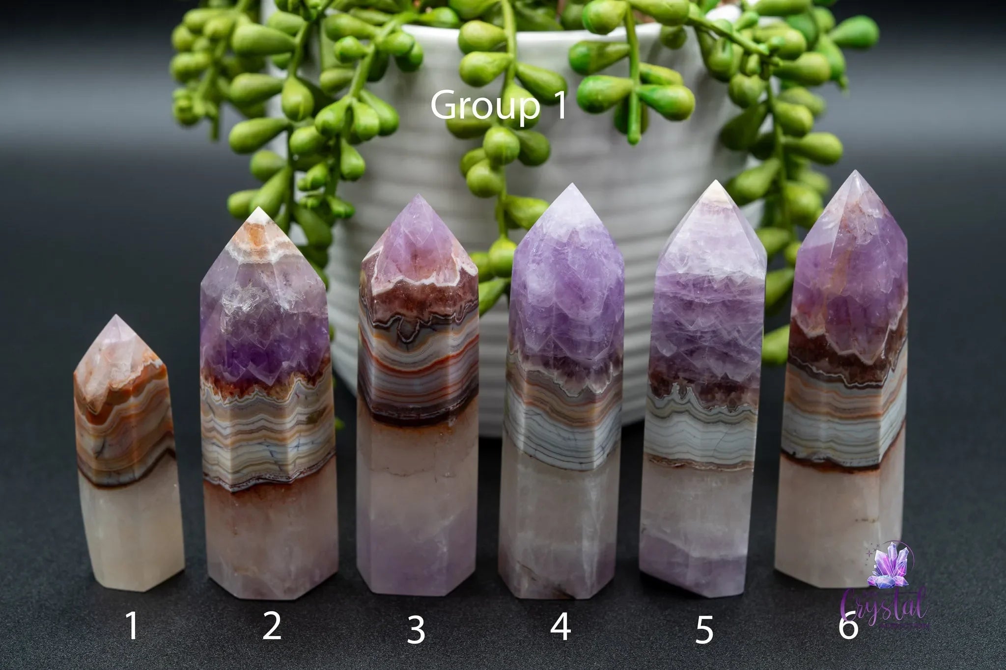 Amethyst with Mexican Agate Tower - My Crystal Addiction