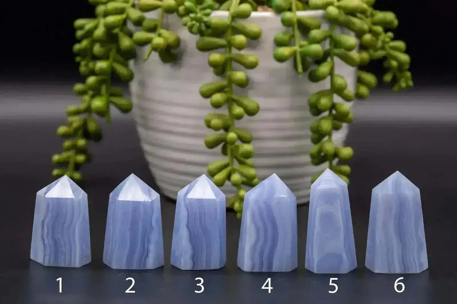 Banded Blue Lace Agate Tower 1.5-1.75" - My Crystal Addiction