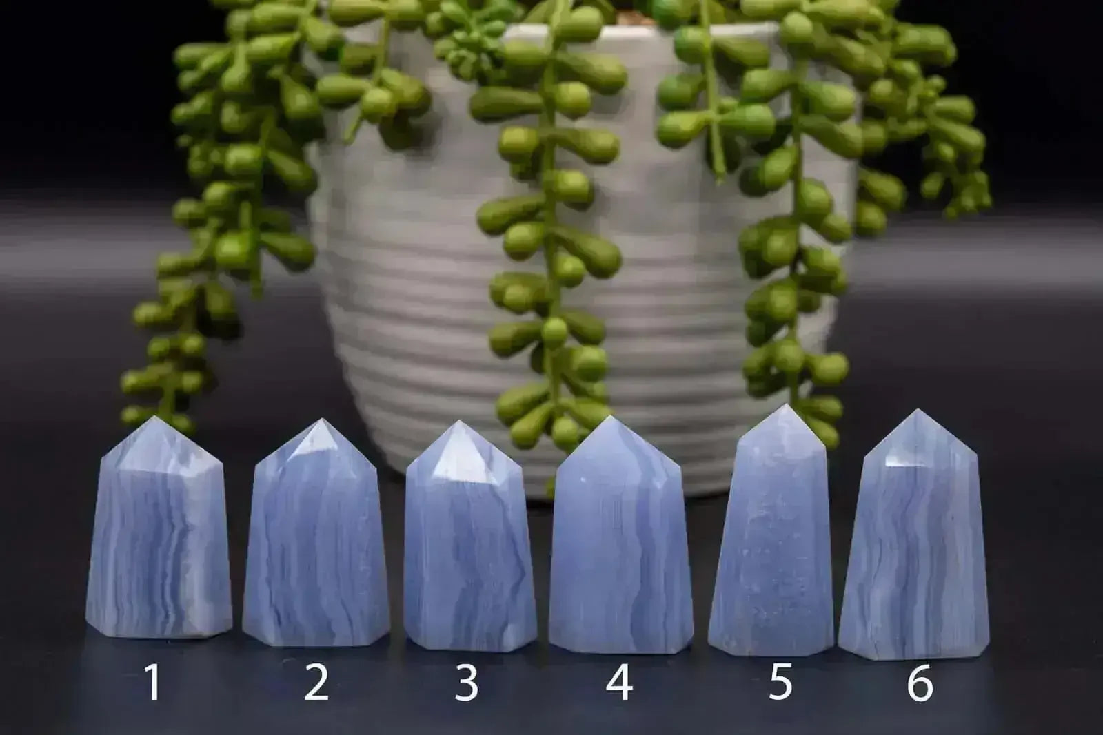 Banded Blue Lace Agate Tower 1.5-1.75" - My Crystal Addiction