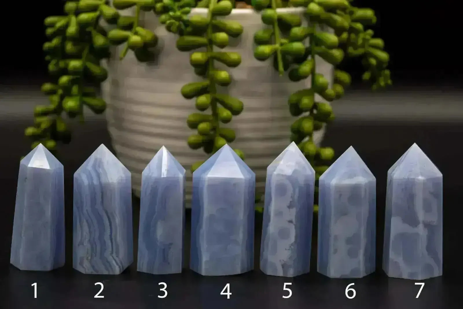 Banded Blue Lace Agate Tower 2.25" - My Crystal Addiction