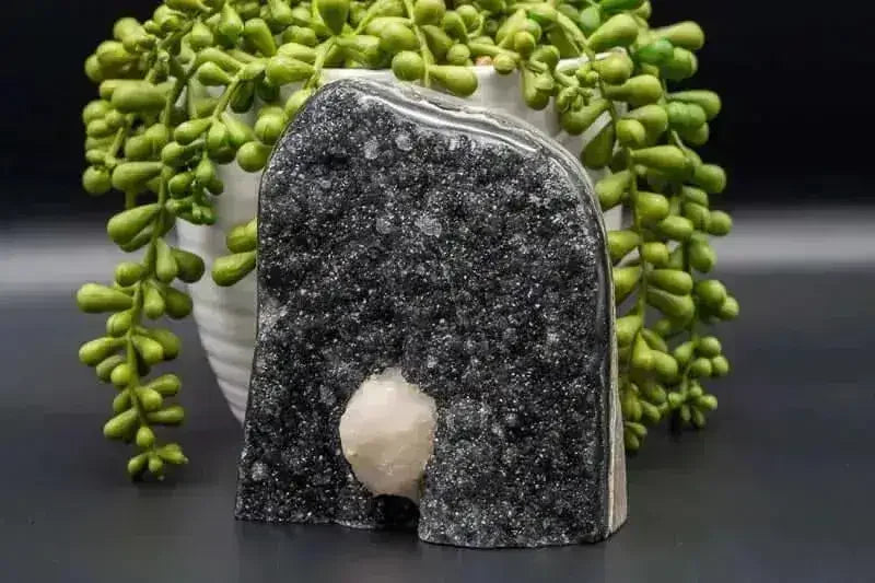 Black Amethyst with Calcite Freeform - Third Eye Chakra - My Crystal Addiction