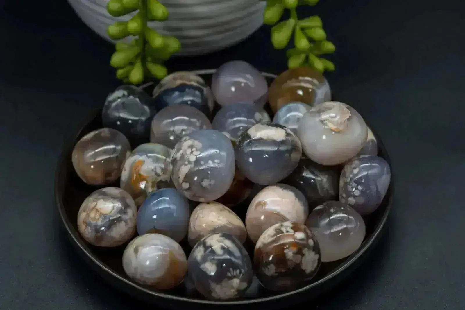 Black Flower Agate Tumble - My Crystal Addiction