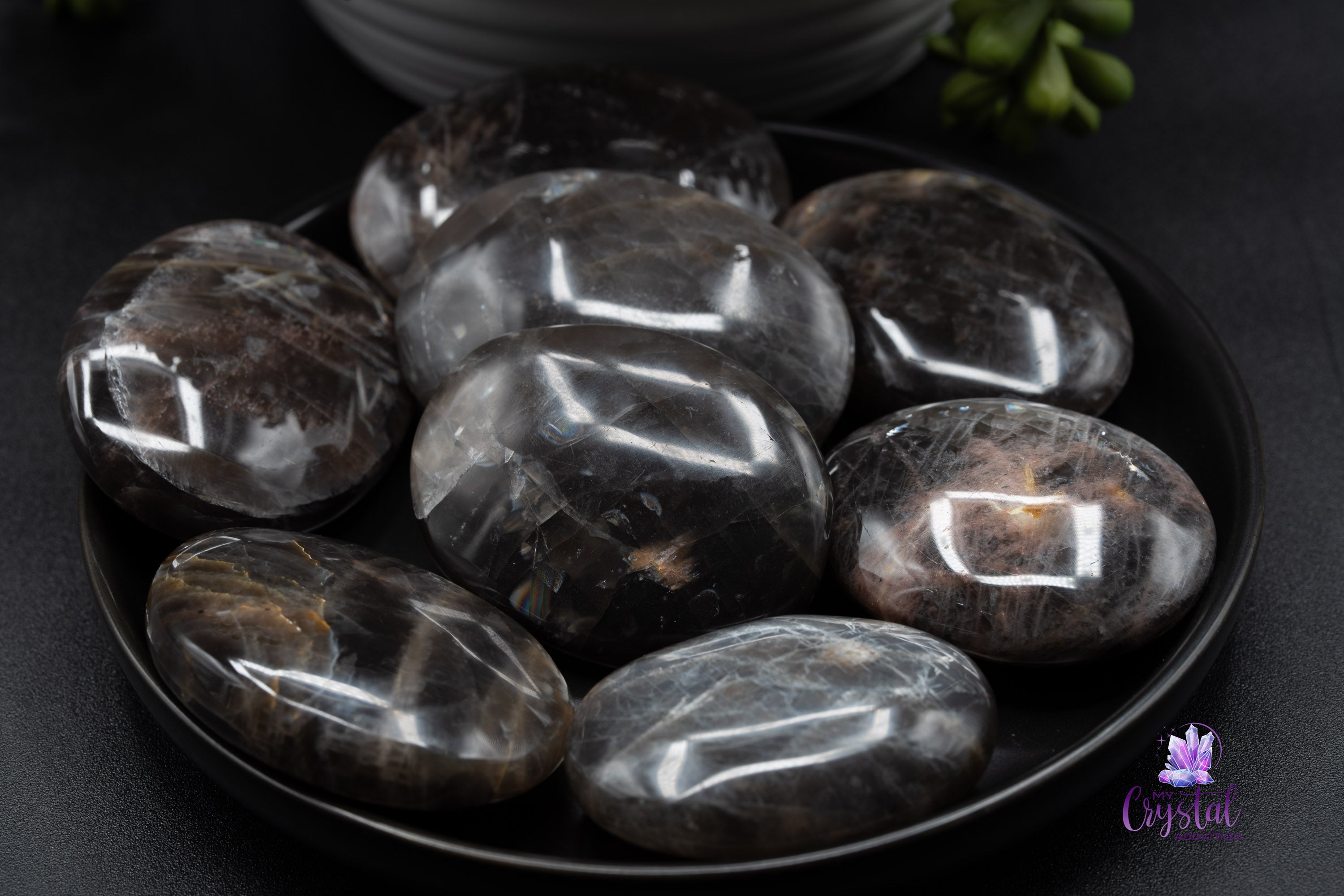 Black Moonstone Palm Stone - My Crystal Addiction