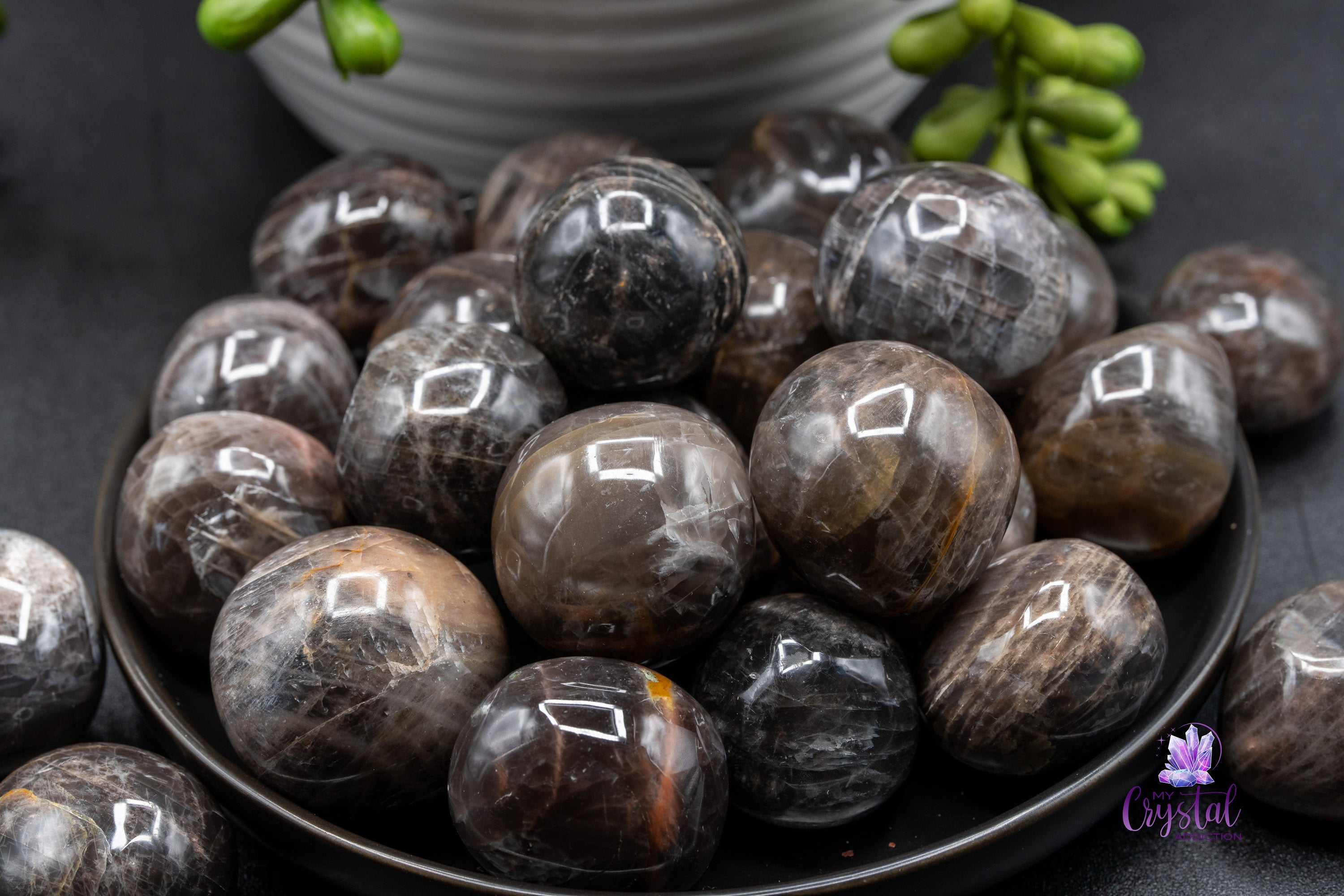 Black Moonstone Tumble - From Madagascar - My Crystal Addiction