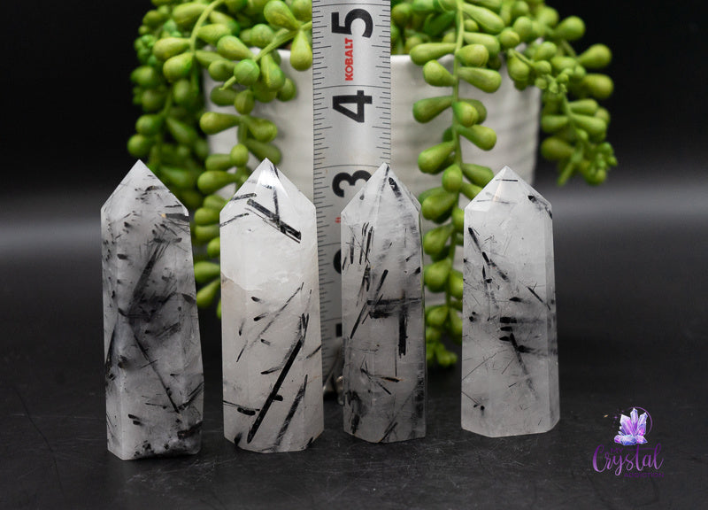 Black Tourmaline in Quartz Tower - Root Chakra - My Crystal Addiction
