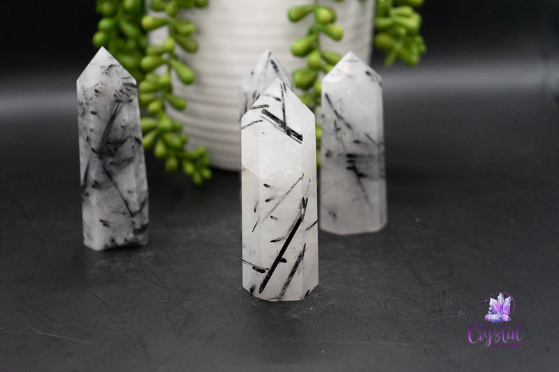 Black Tourmaline in Quartz Tower - Root Chakra - My Crystal Addiction