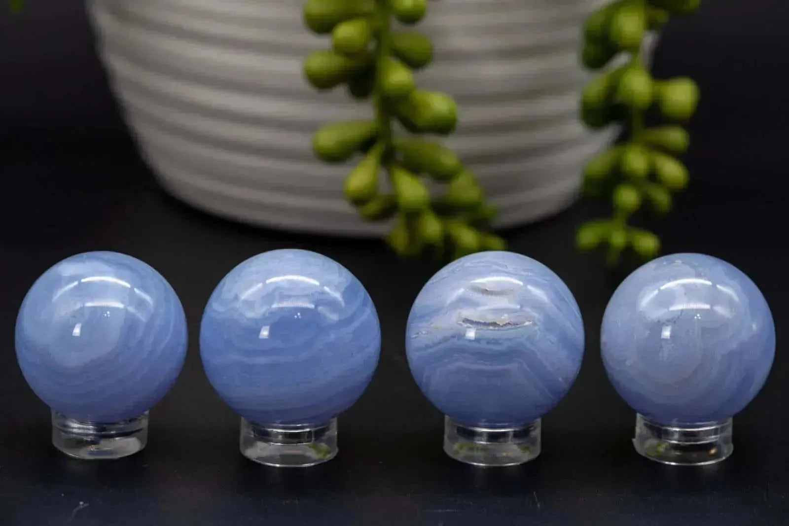 Blue Lace Agate Sphere - 28mm/1.1" - My Crystal Addiction