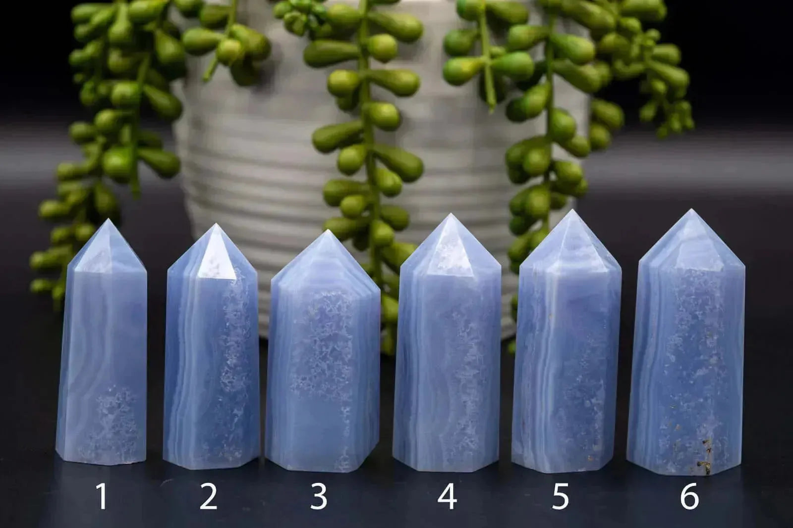Banded Blue Lace Agate Tower 2.5" - My Crystal Addiction