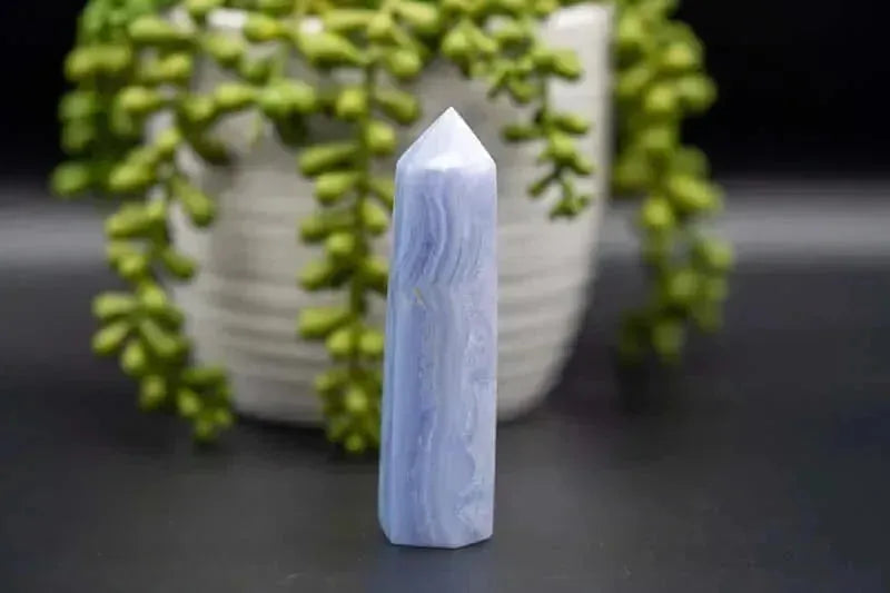 Blue Lace Agate Tower 4" - My Crystal Addiction
