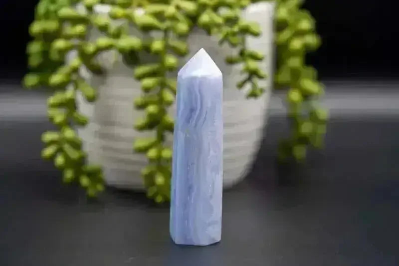 Blue Lace Agate Tower - Throat Chakra - My Crystal Addiction