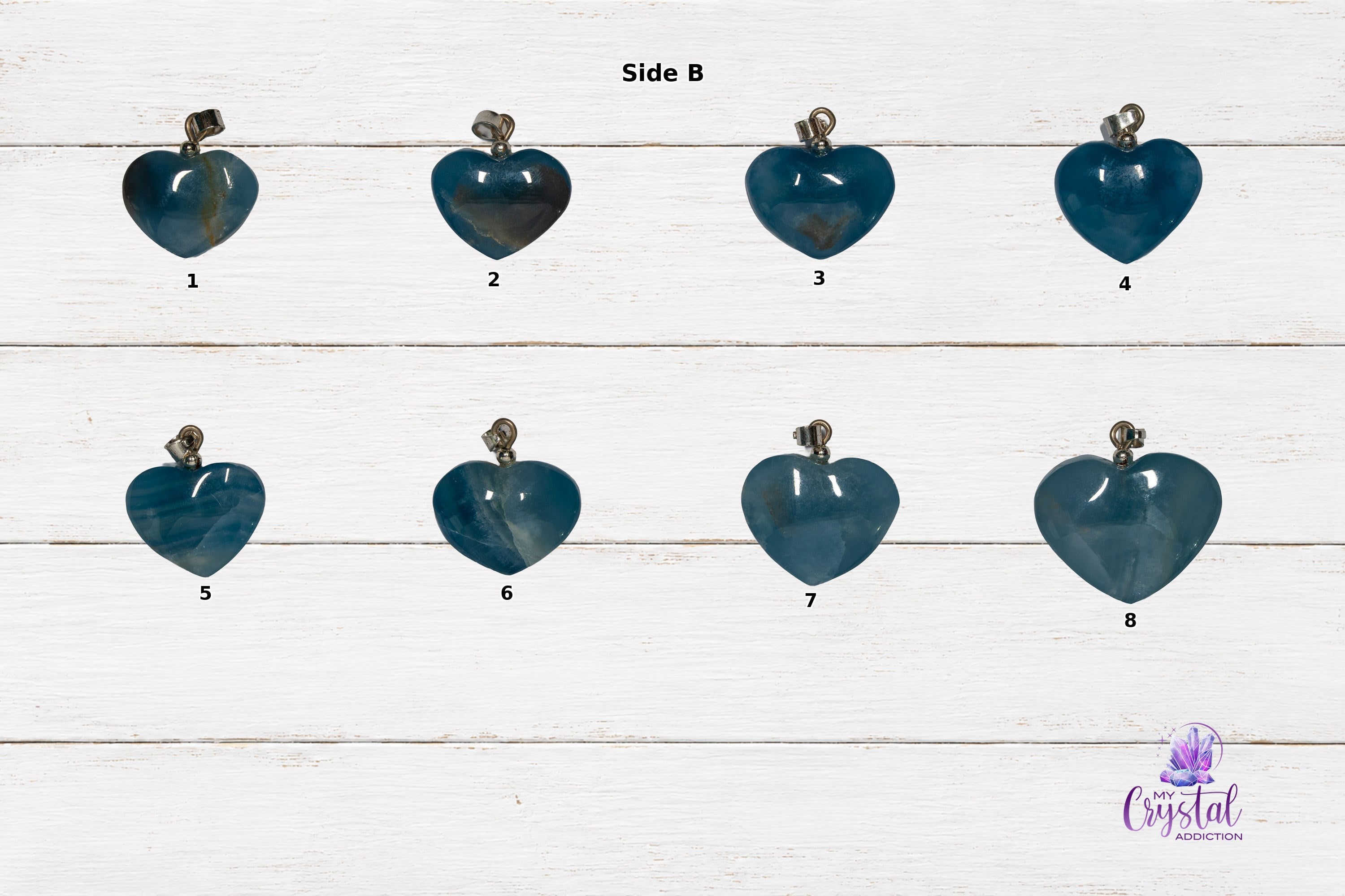 Blue Onyx Heart Pendant - High Quality - Throat Chakra - My Crystal Addiction