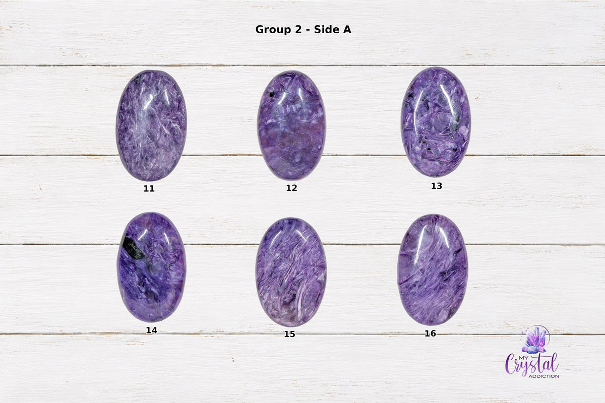 Charoite Mini Palm - Grade AAA - Crown Chakra - My Crystal Addiction