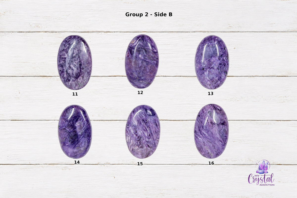 Charoite Mini Palm - Grade AAA - Crown Chakra - My Crystal Addiction