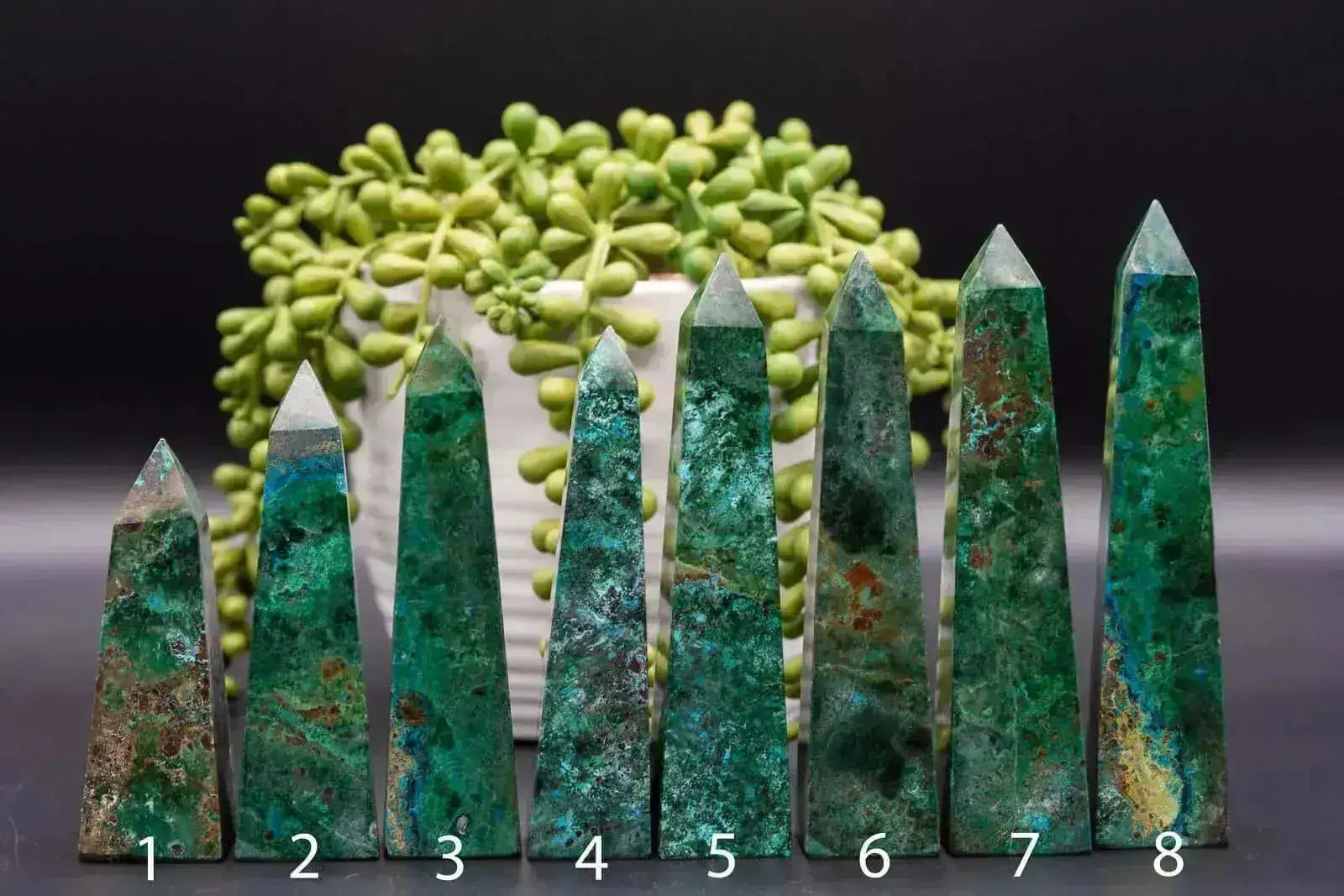 Chrysocolla Tower 3.25-5.25" - My Crystal Addiction