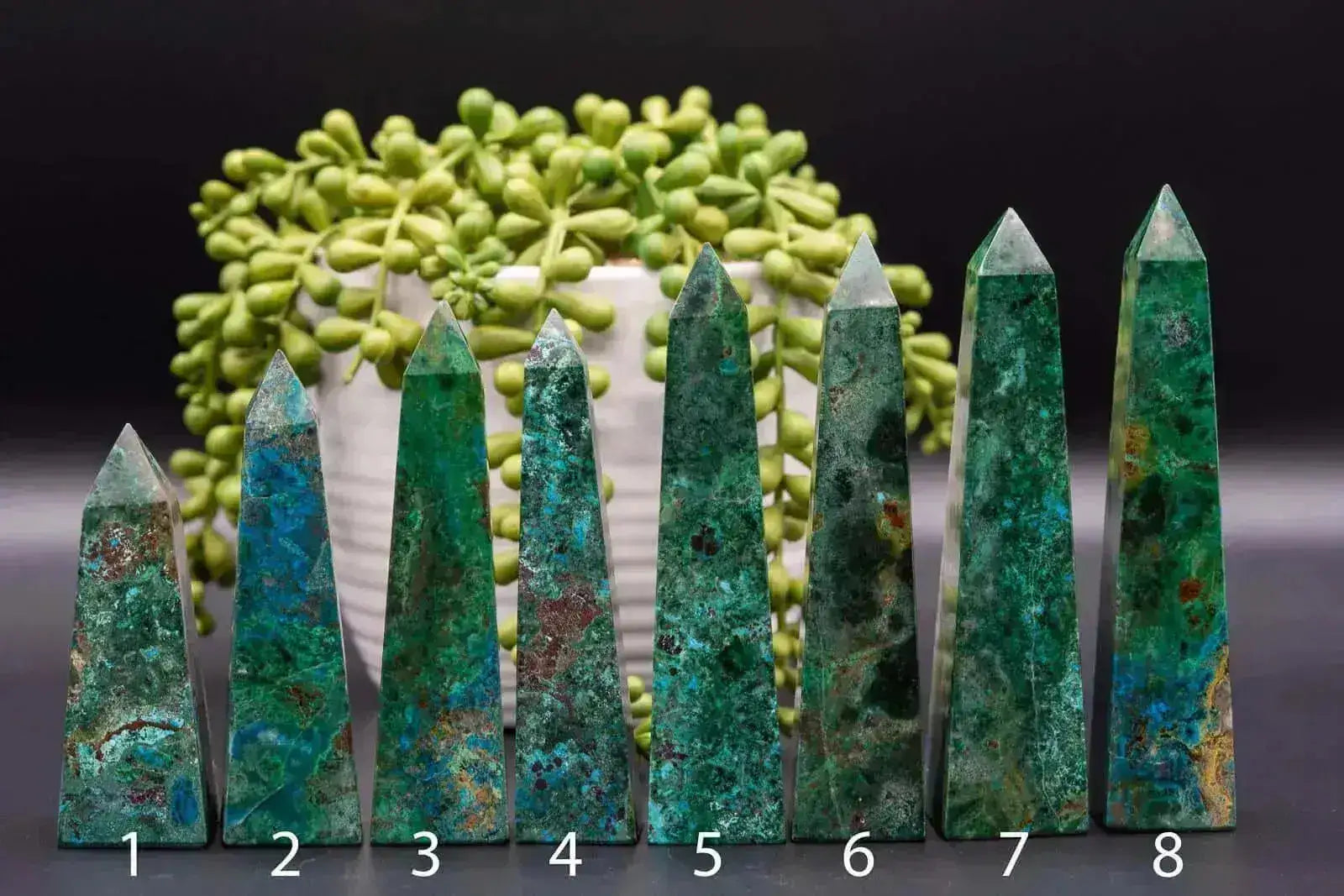 Chrysocolla Tower 3.25-5.25" - My Crystal Addiction