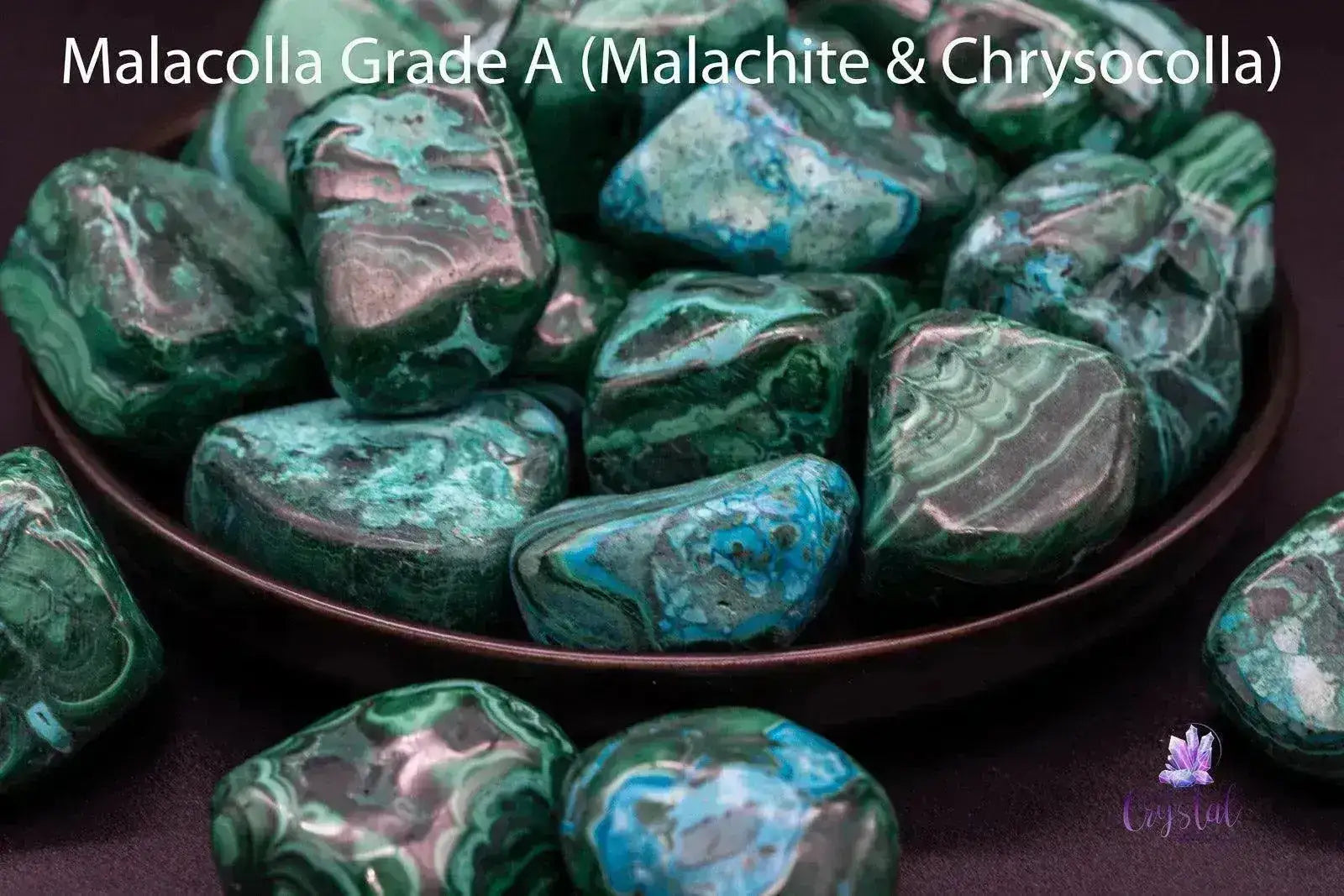 Malacolla Tumble - Malachite & Chrysocolla - My Crystal Addiction
