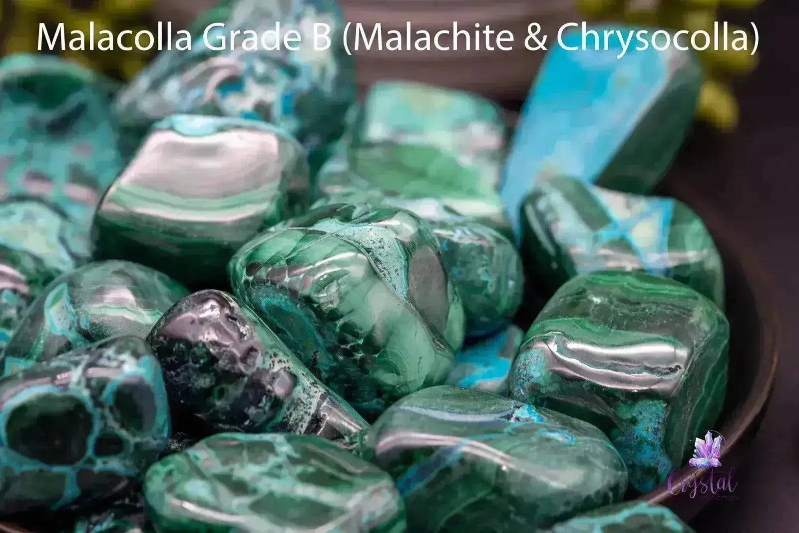 Malacolla Tumble - Malachite & Chrysocolla - My Crystal Addiction