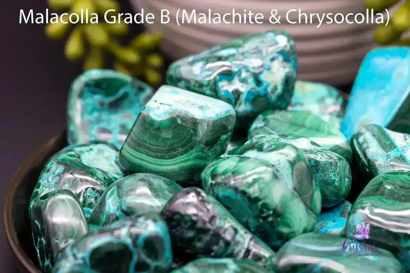 Malacolla Tumble - Malachite & Chrysocolla - My Crystal Addiction