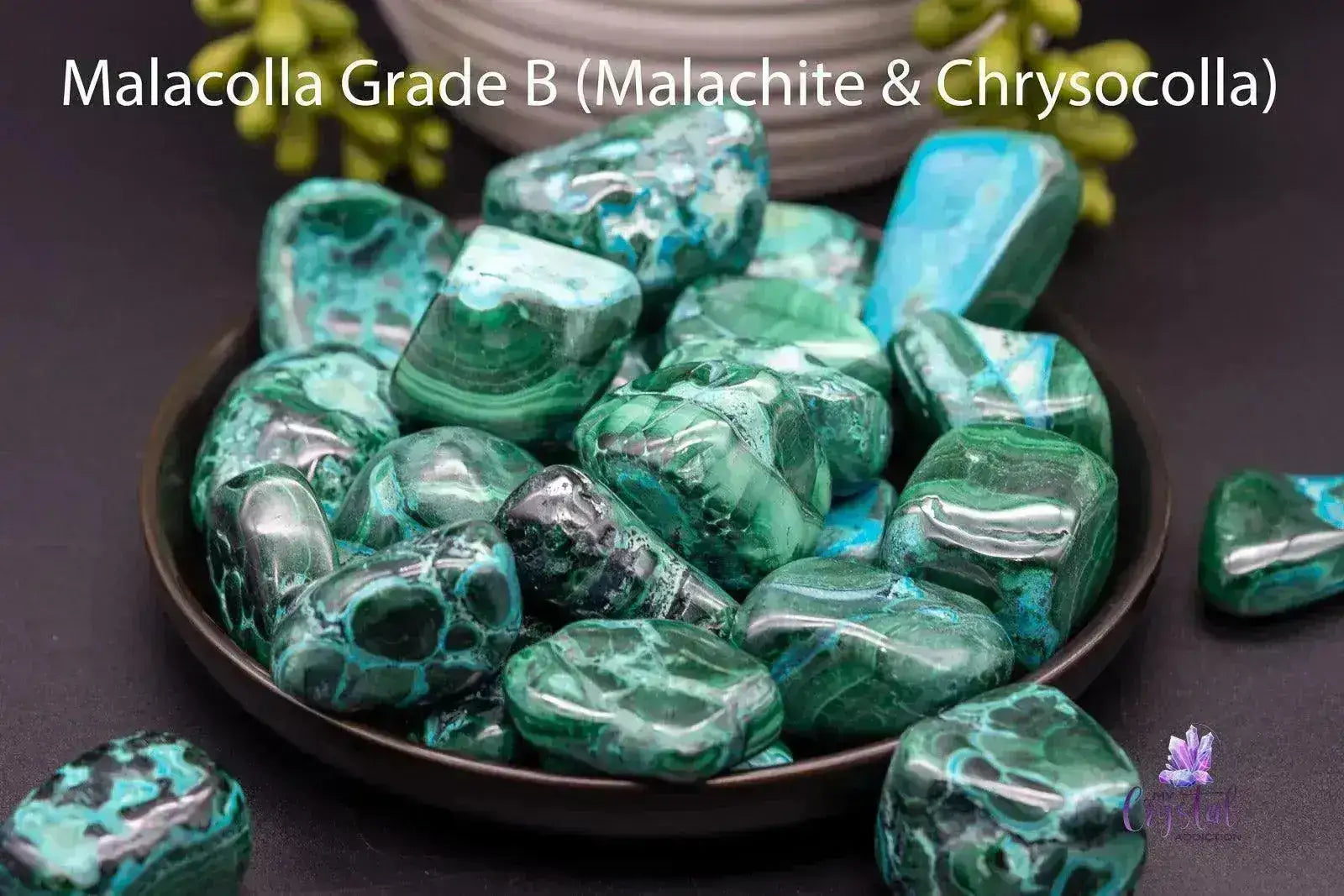 Malacolla Tumble - Malachite & Chrysocolla - My Crystal Addiction