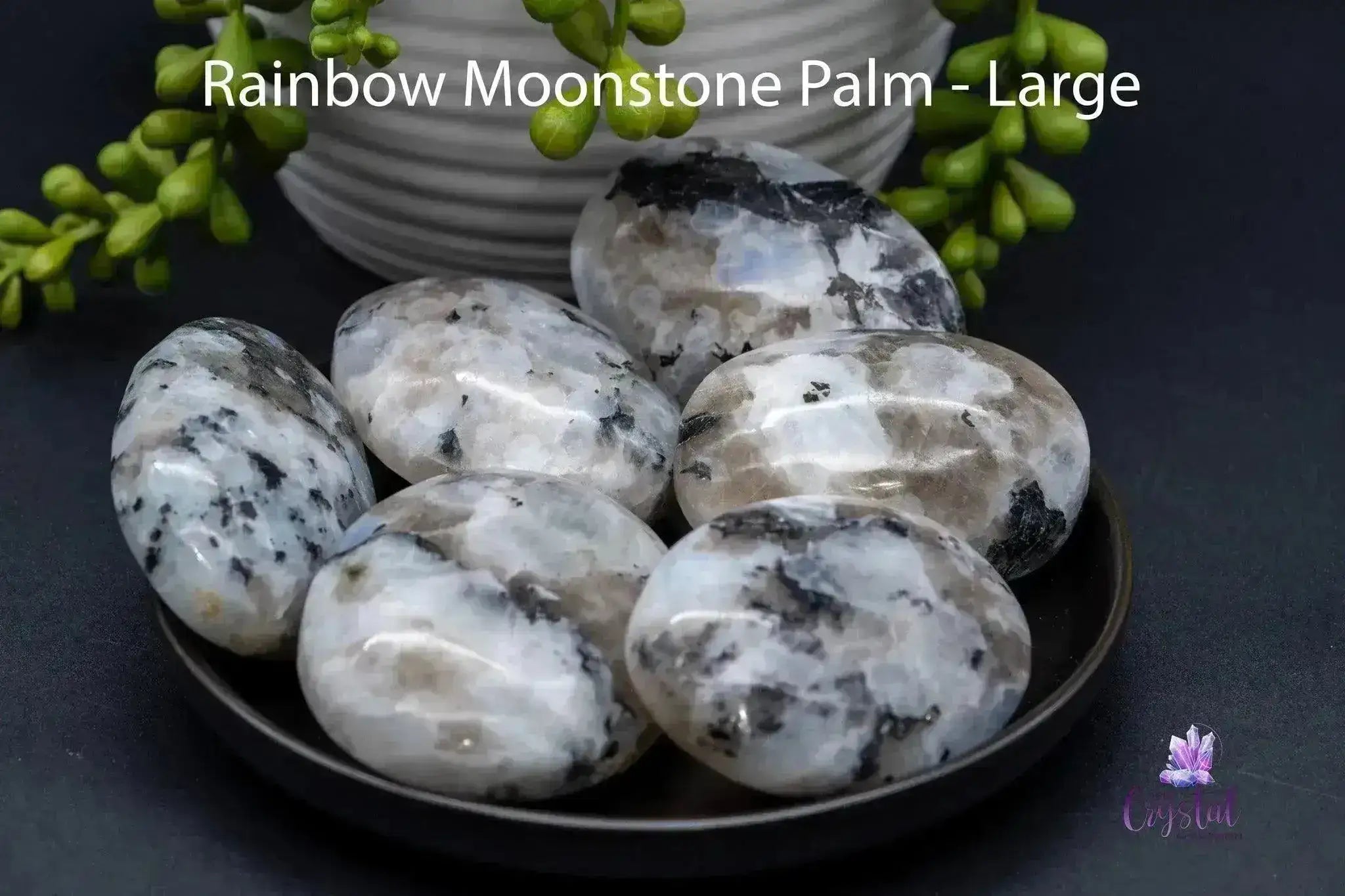 Rainbow Moonstone Palms Stones - My Crystal Addiction