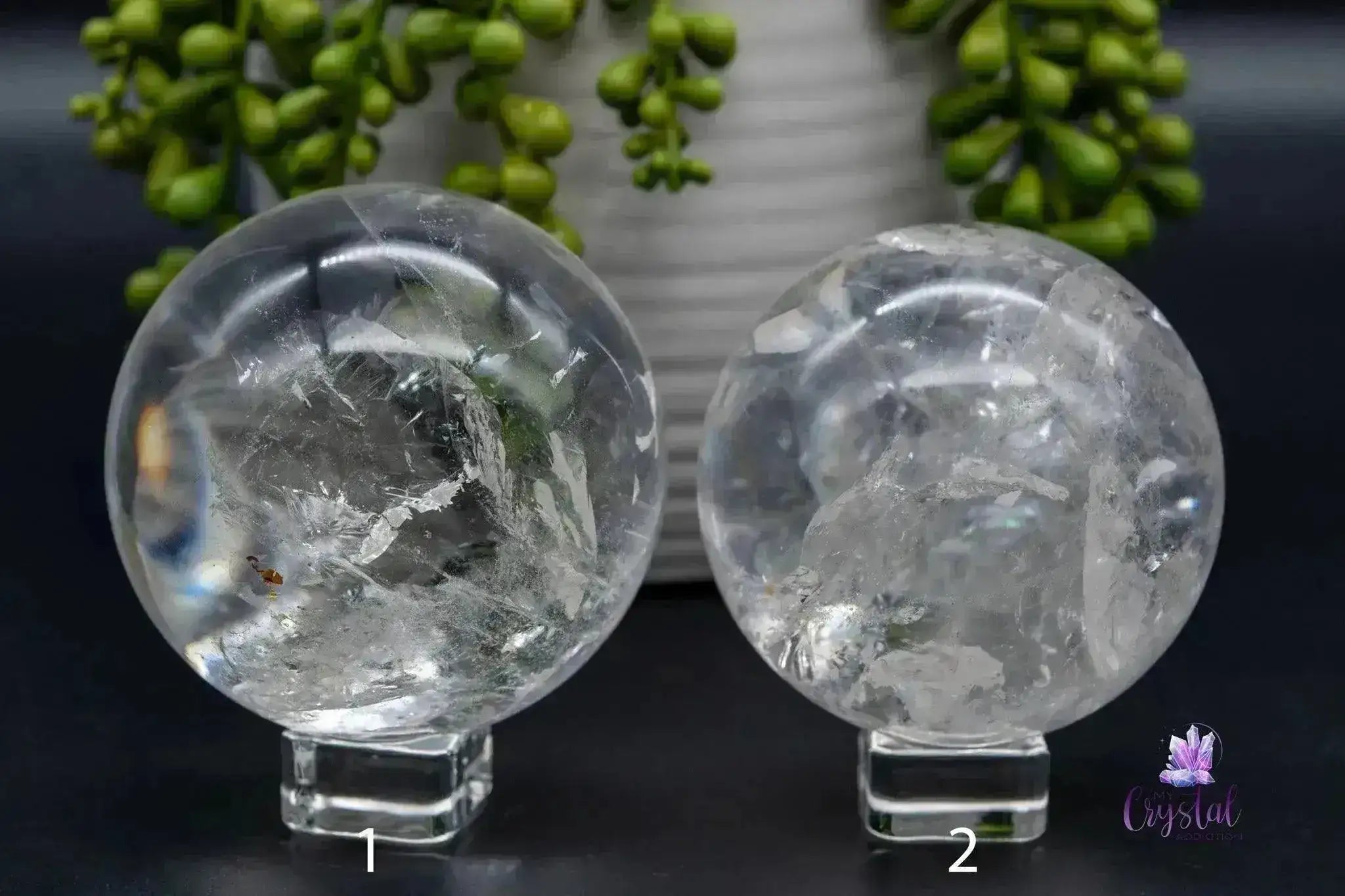 Polished Lemurian Sphere w/Rainbows - 2.6"-3.0"/68mm-77mm - My Crystal Addiction