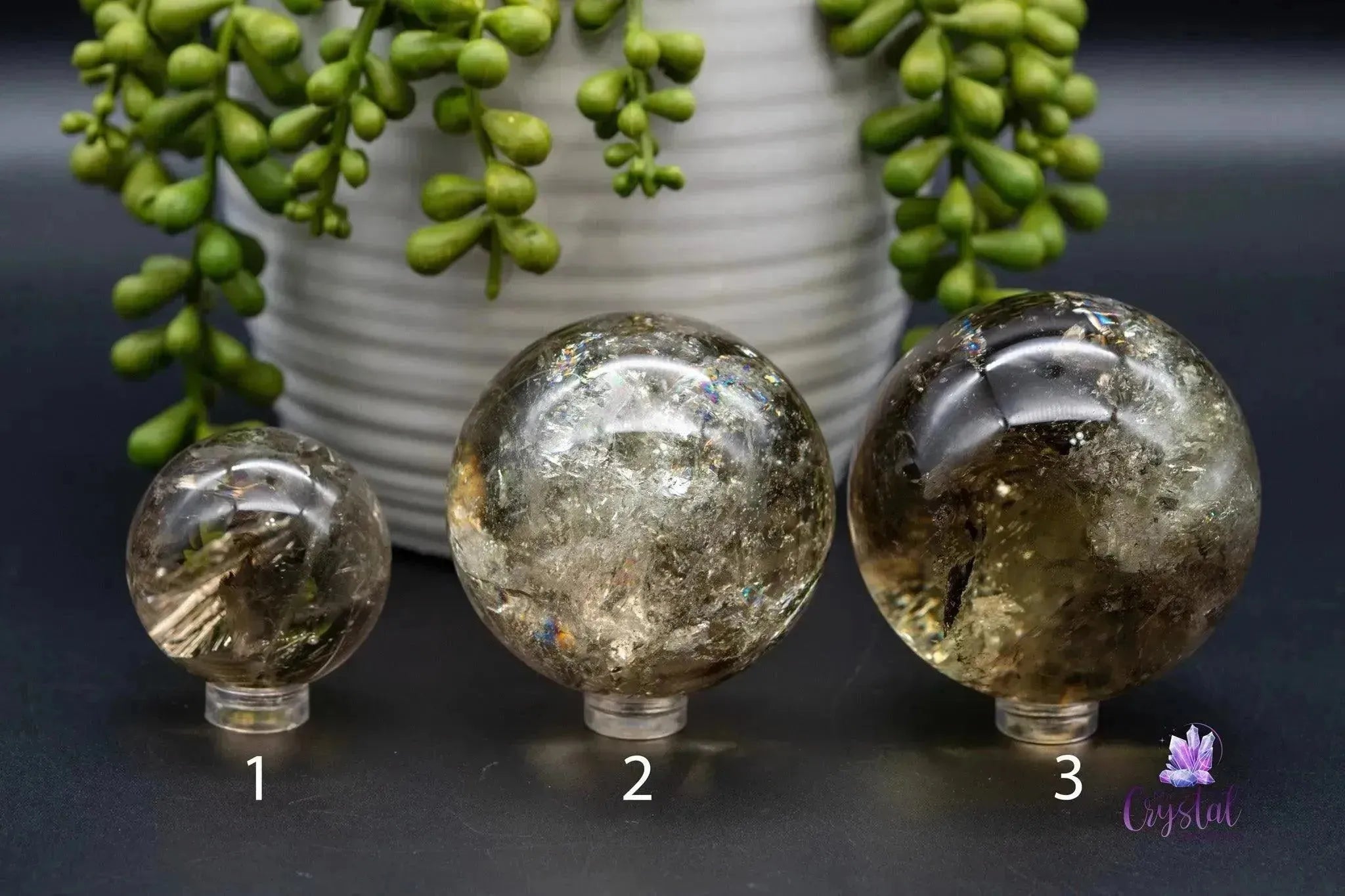 Citrine Sphere w/Rainbows 1.6"-2.4"/40mm-43mm - My Crystal Addiction
