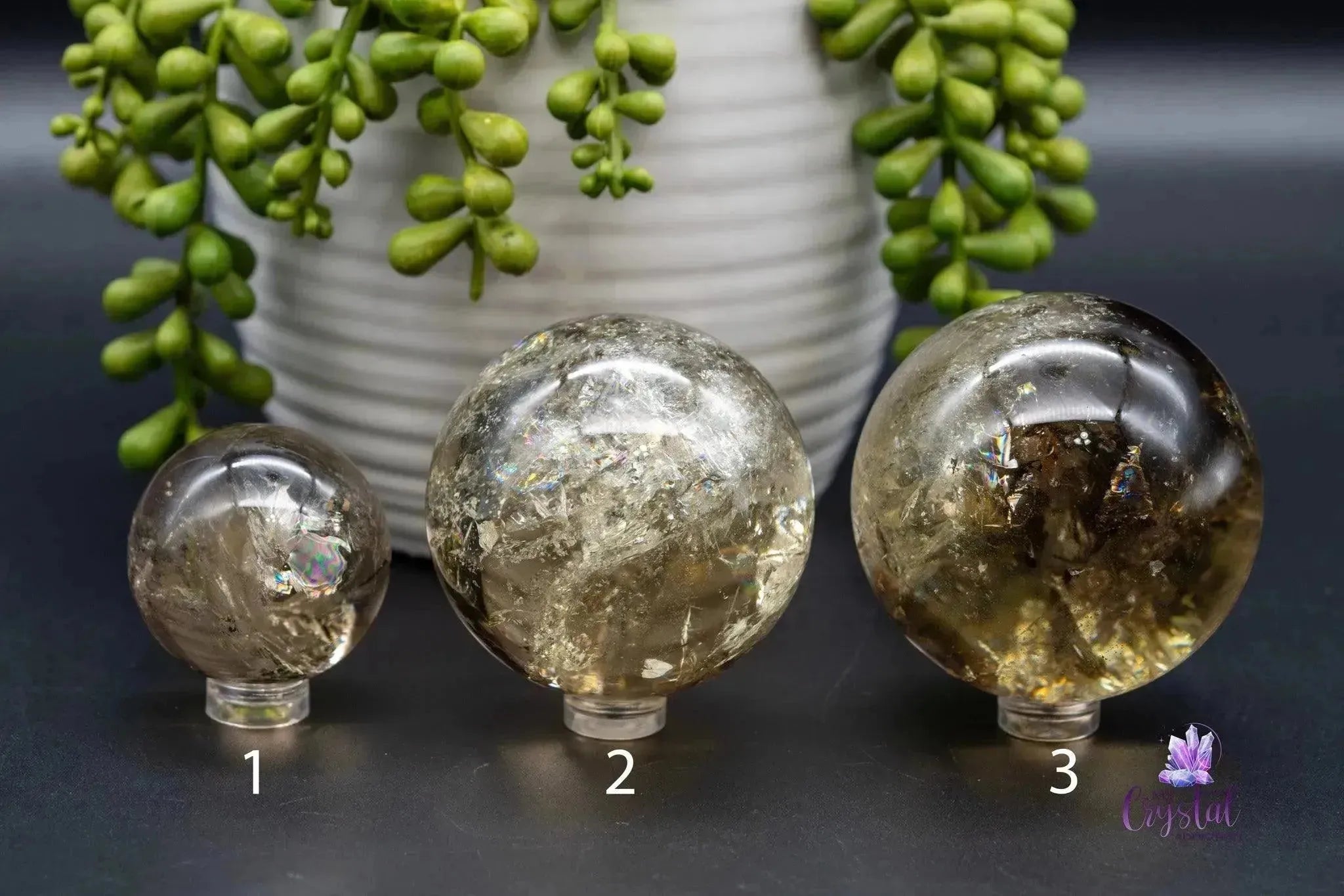 Citrine Sphere w/Rainbows 1.6"-2.4"/40mm-43mm - My Crystal Addiction