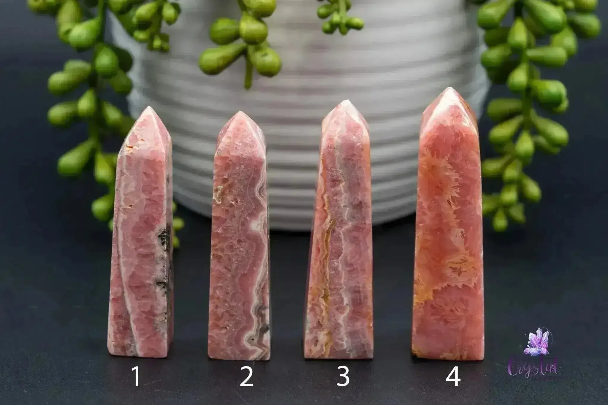 Rhodochrosite Tower 2.7"-3.2"/69mm=81mm - My Crystal Addiction