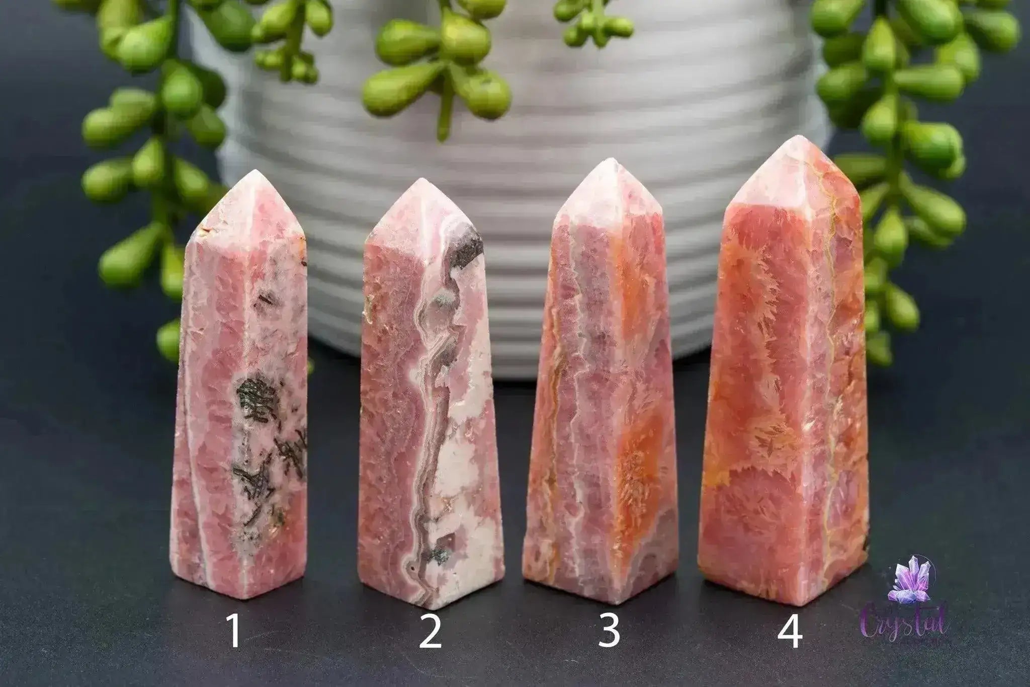 Rhodochrosite Tower 2.7"-3.2"/69mm=81mm - My Crystal Addiction