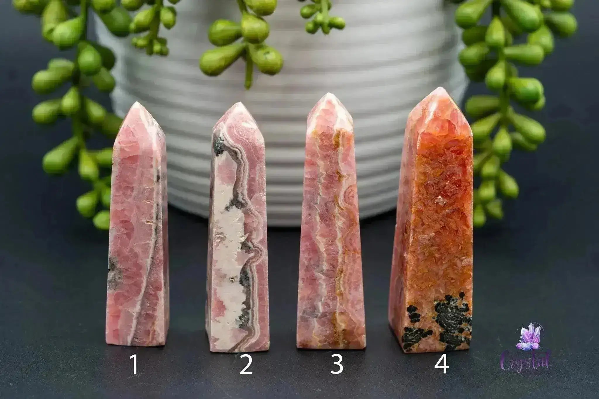 Rhodochrosite Tower 2.7"-3.2"/69mm=81mm - My Crystal Addiction