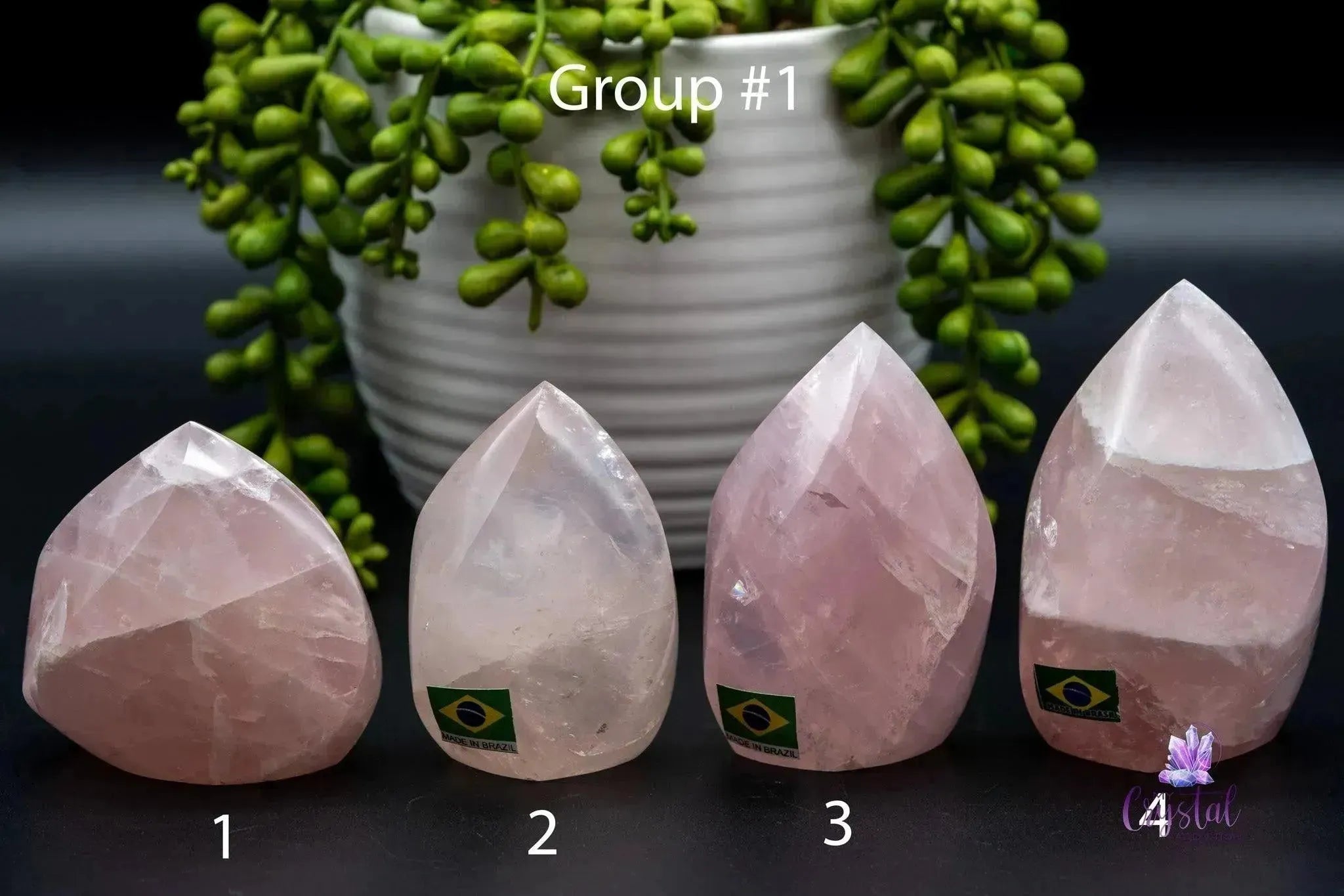 Rose Quartz Flame 2.4"-4.0"/61mm-102mm - My Crystal Addiction