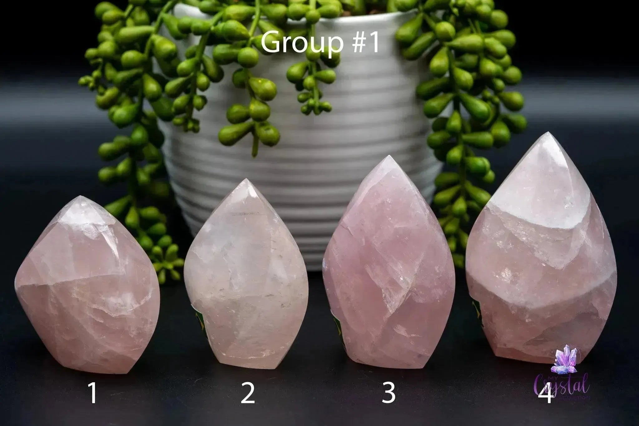 Rose Quartz Flame 2.4"-4.0"/61mm-102mm - My Crystal Addiction