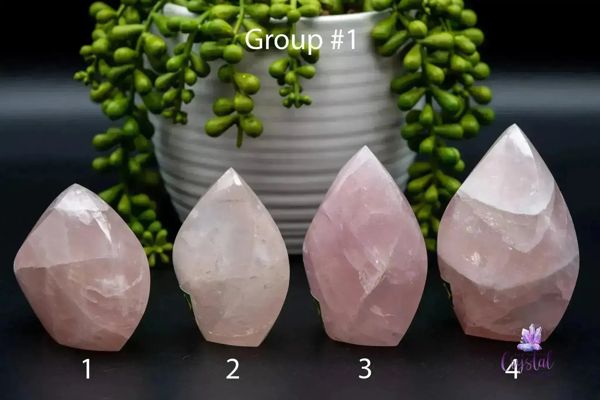 Rose Quartz Flame 2.4"-4.0"/61mm-102mm - My Crystal Addiction