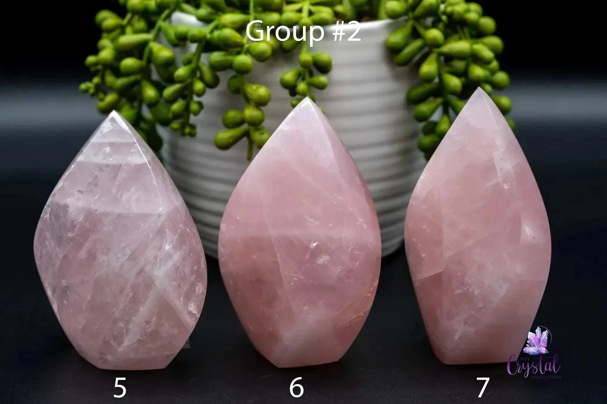 Rose Quartz Flame 2.4"-4.0"/61mm-102mm - My Crystal Addiction