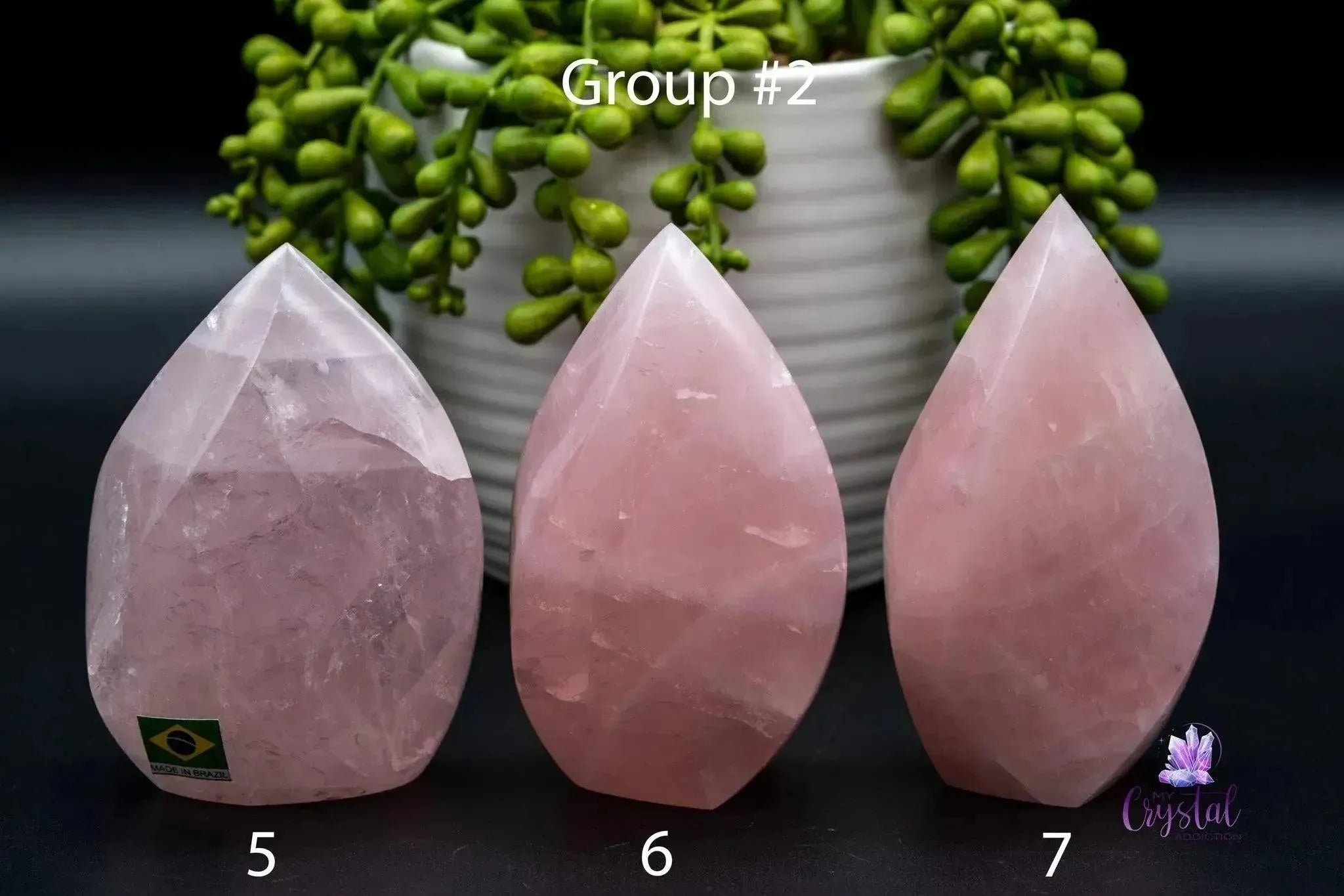 Rose Quartz Flame 2.4"-4.0"/61mm-102mm - My Crystal Addiction