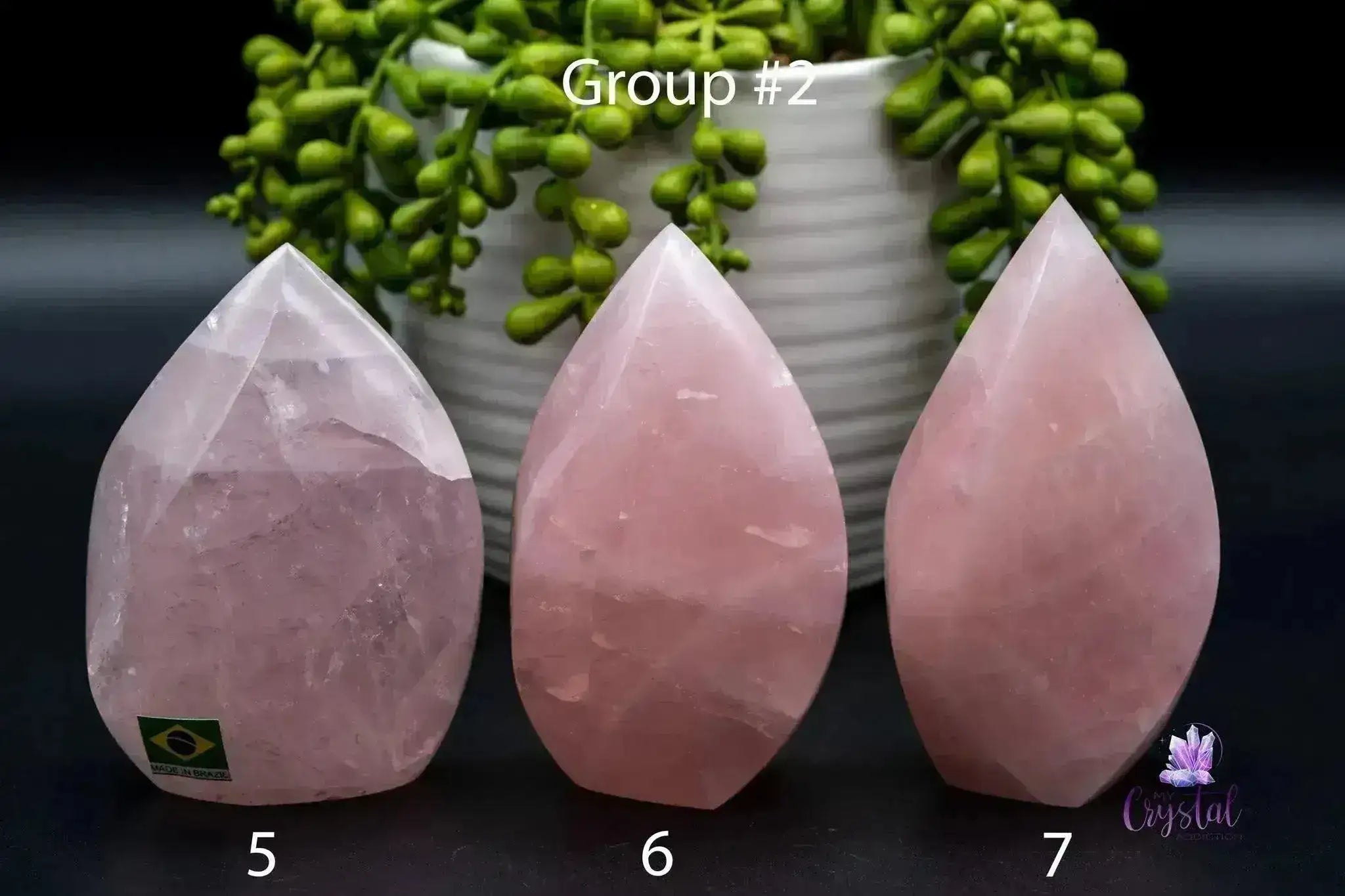 Rose Quartz Flame 2.4"-4.0"/61mm-102mm - My Crystal Addiction