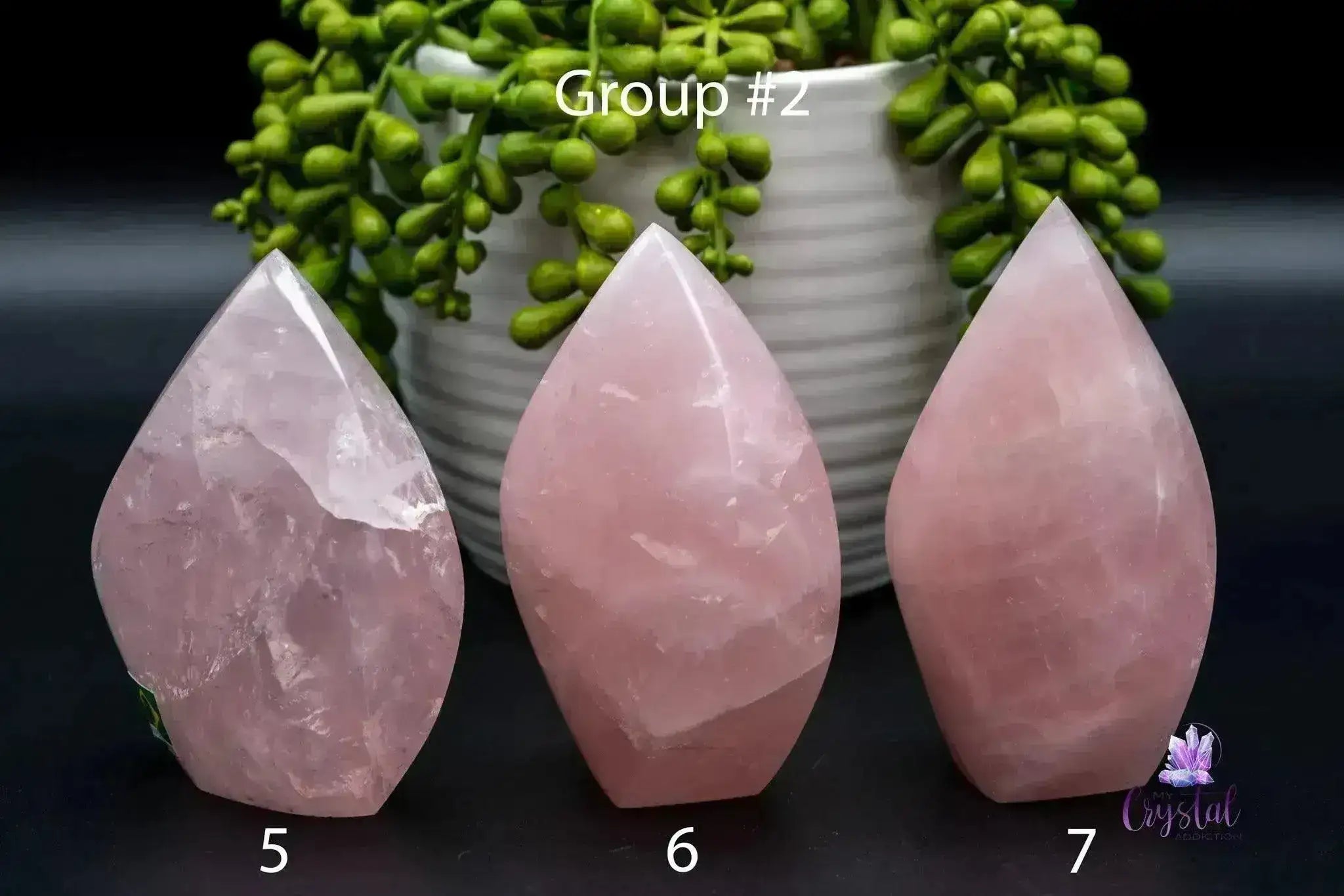 Rose Quartz Flame 2.4"-4.0"/61mm-102mm - My Crystal Addiction