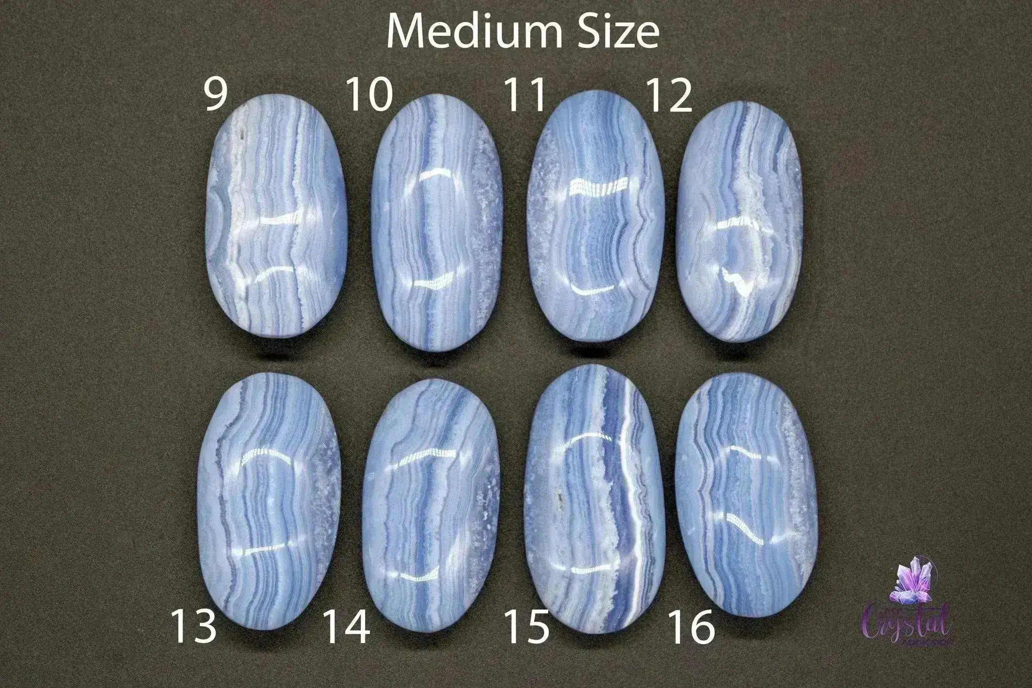 Banded Blue Lace Agate Palm Stone - My Crystal Addiction