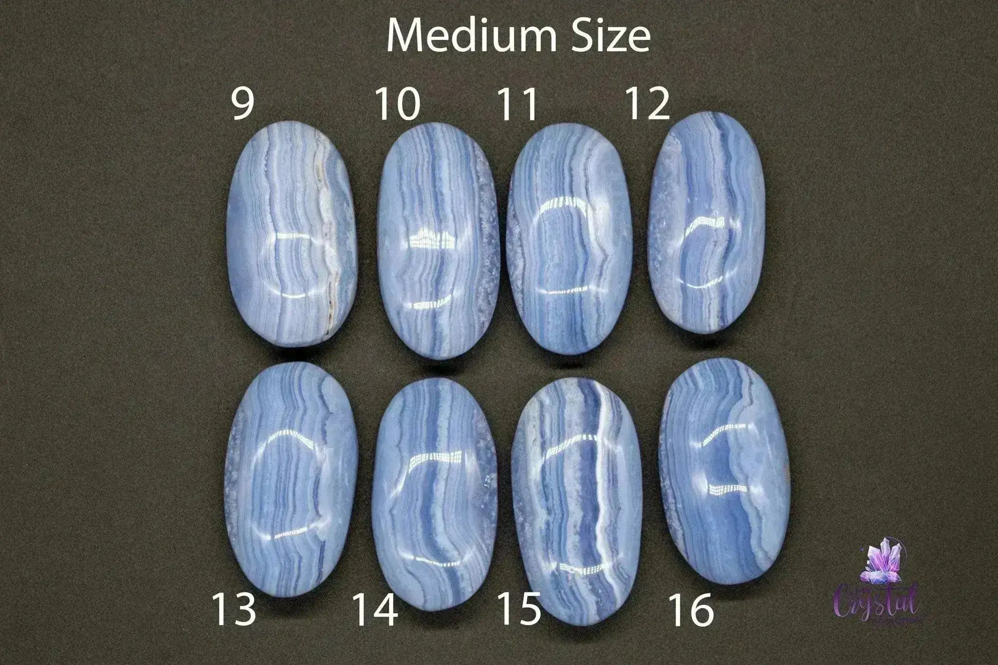 Banded Blue Lace Agate Palm Stone - My Crystal Addiction