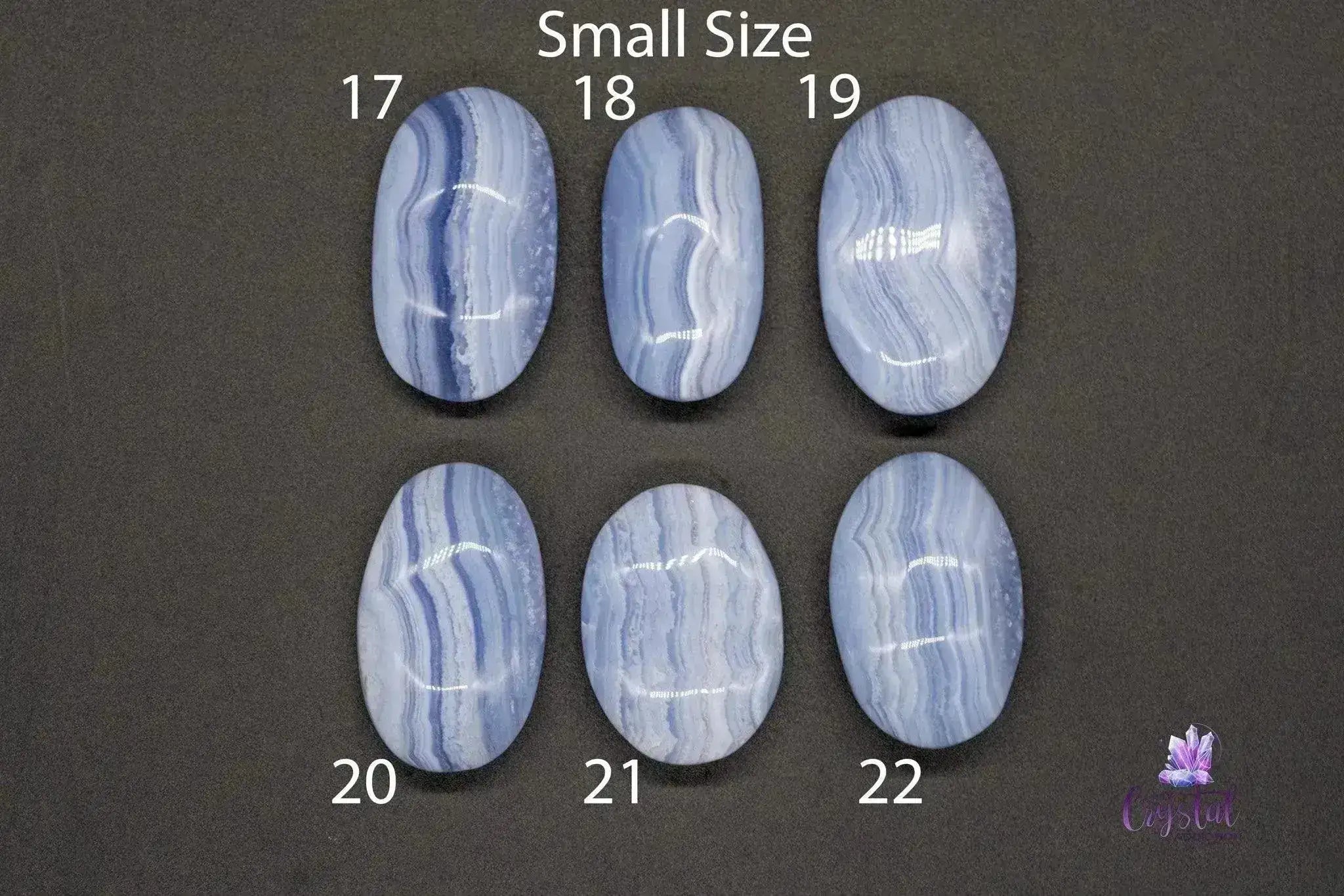 Banded Blue Lace Agate Palm Stone - My Crystal Addiction