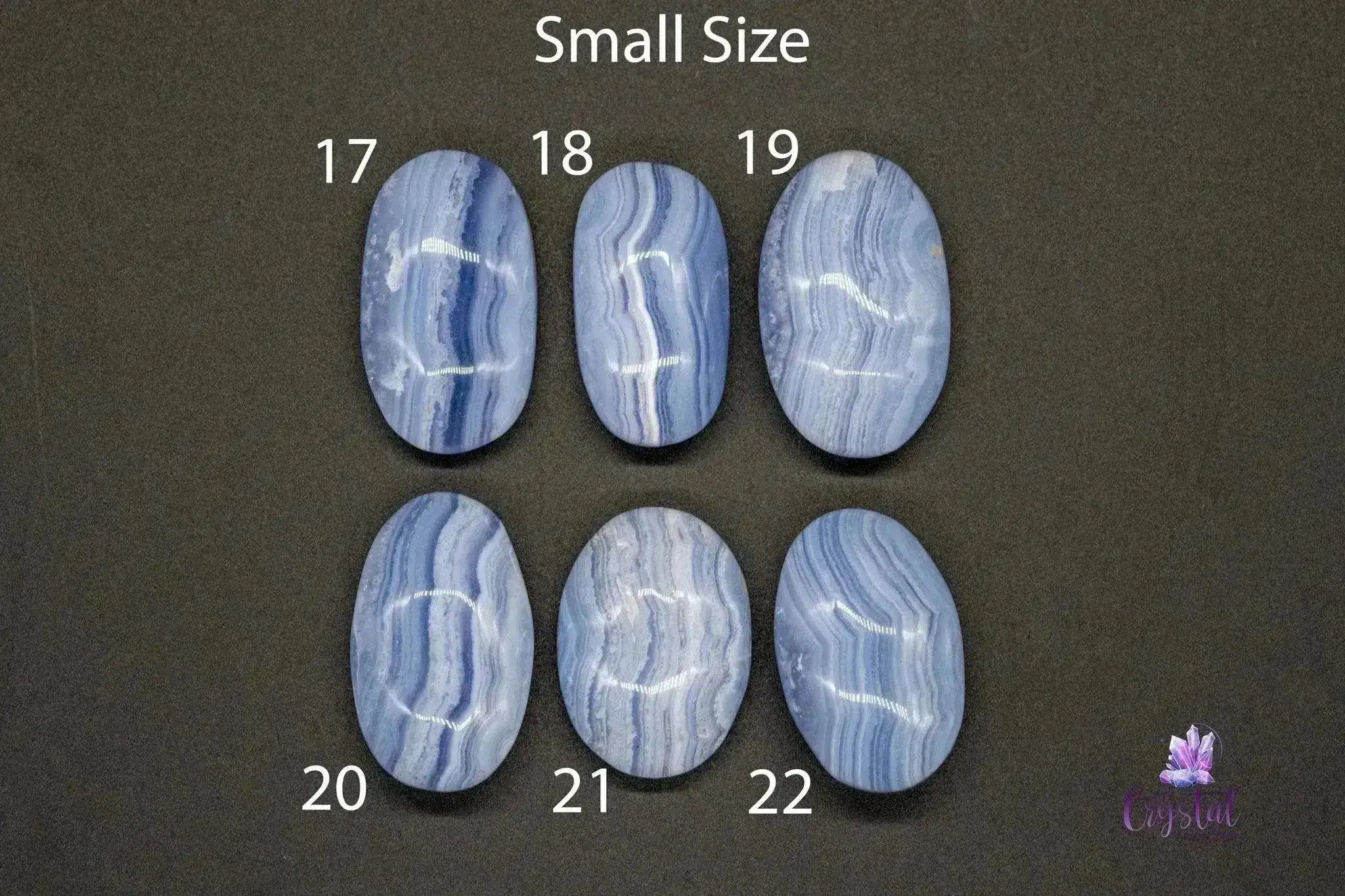 Banded Blue Lace Agate Palm Stone - My Crystal Addiction