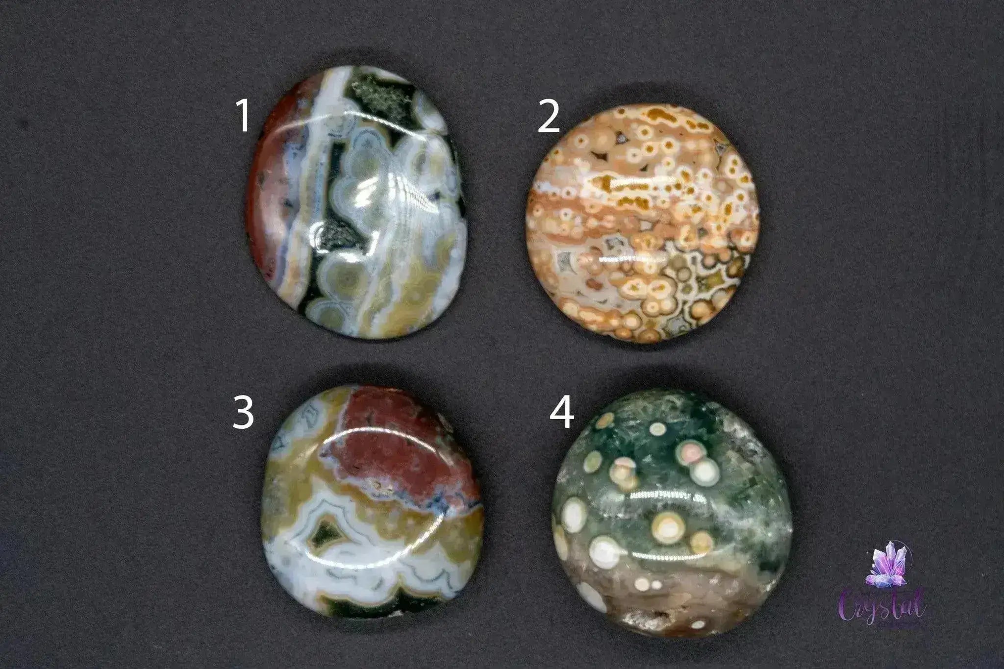 Beautiful Old Stock Orb Ocean Jasper Palm Stone - My Crystal Addiction