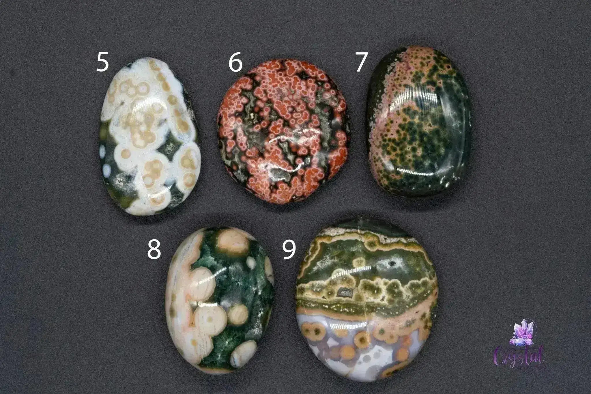 Beautiful Old Stock Orb Ocean Jasper Palm Stone - My Crystal Addiction