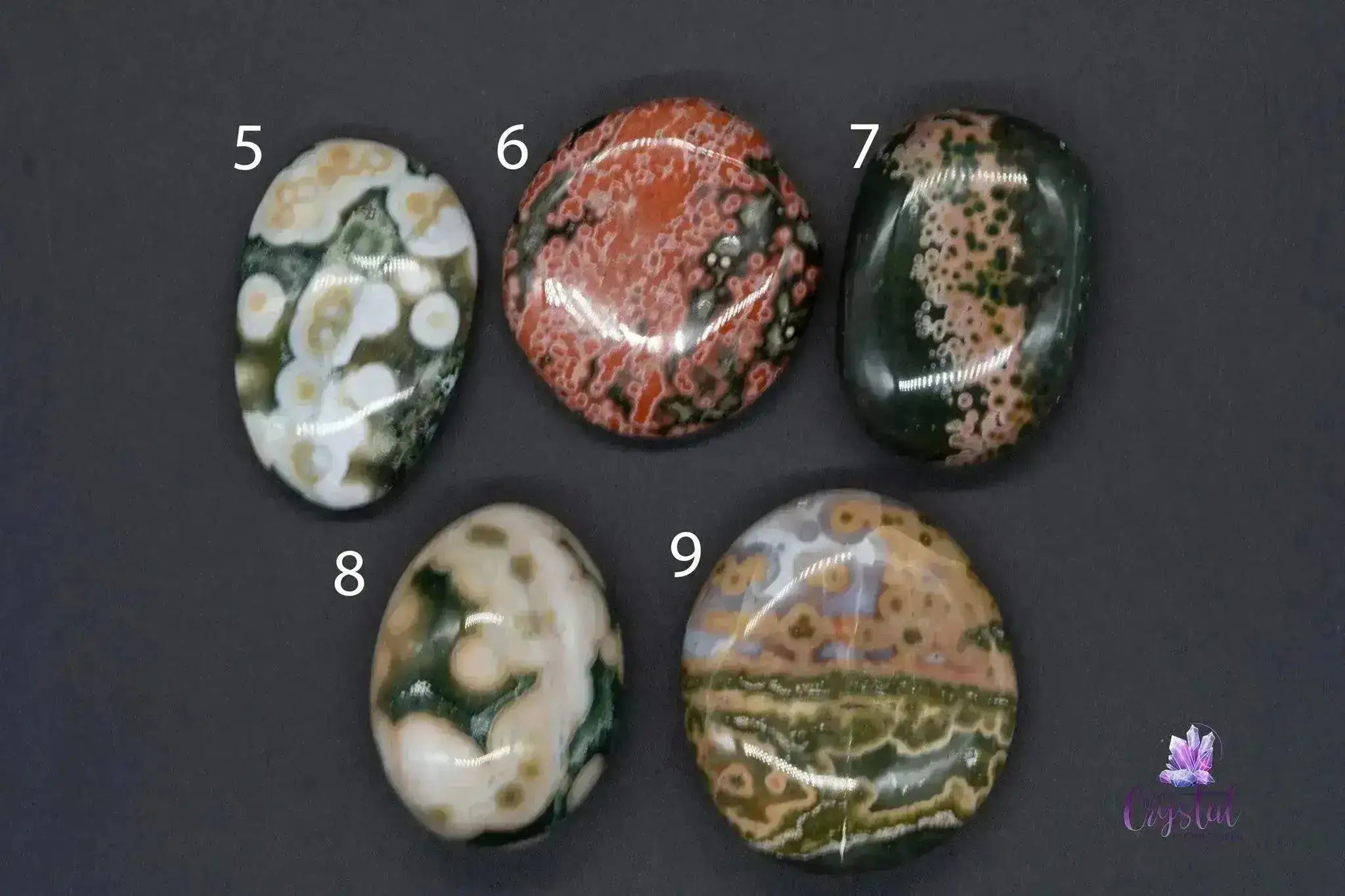 Beautiful Old Stock Orb Ocean Jasper Palm Stone - My Crystal Addiction