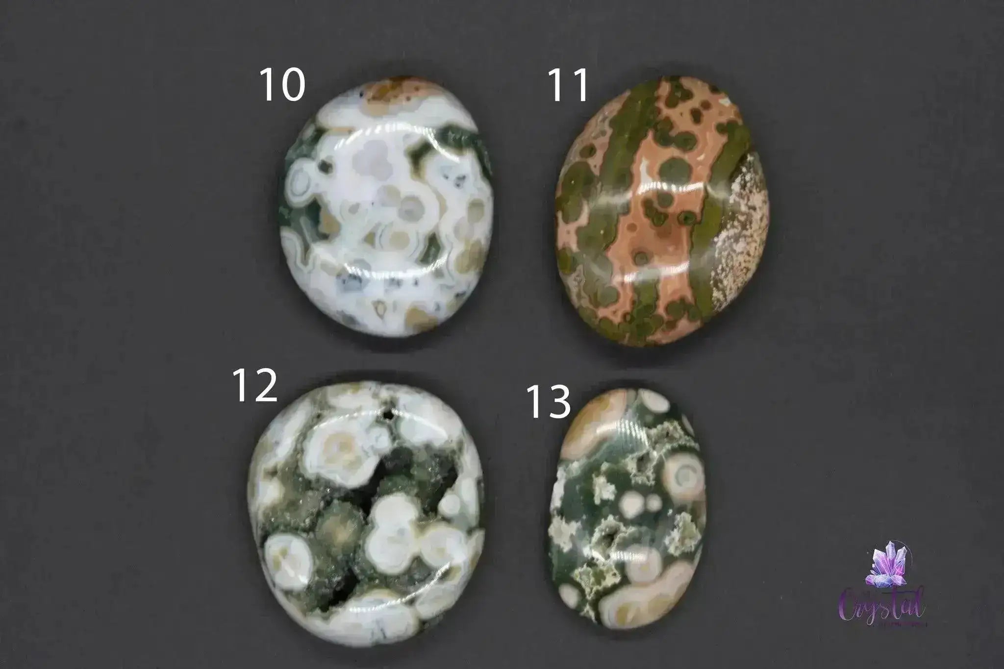 Beautiful Old Stock Orb Ocean Jasper Palm Stone - My Crystal Addiction