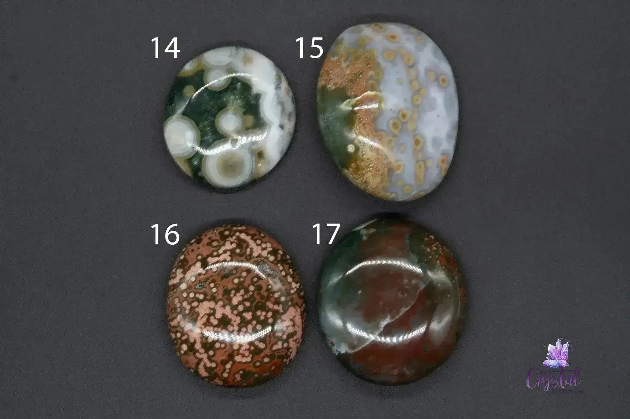Beautiful Old Stock Orb Ocean Jasper Palm Stone - My Crystal Addiction