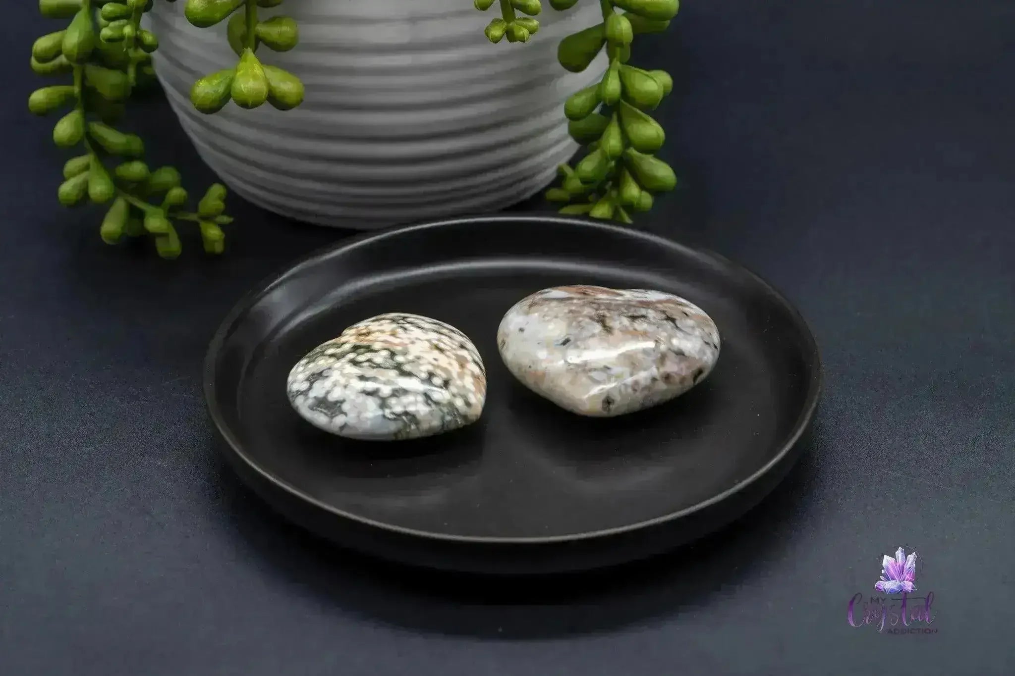 Orb Ocean Jasper Heart Carving 1.5"-1.7" - My Crystal Addiction